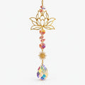Aurisol  - Lotus Motif Metal Suncatcher Hanging In A Window