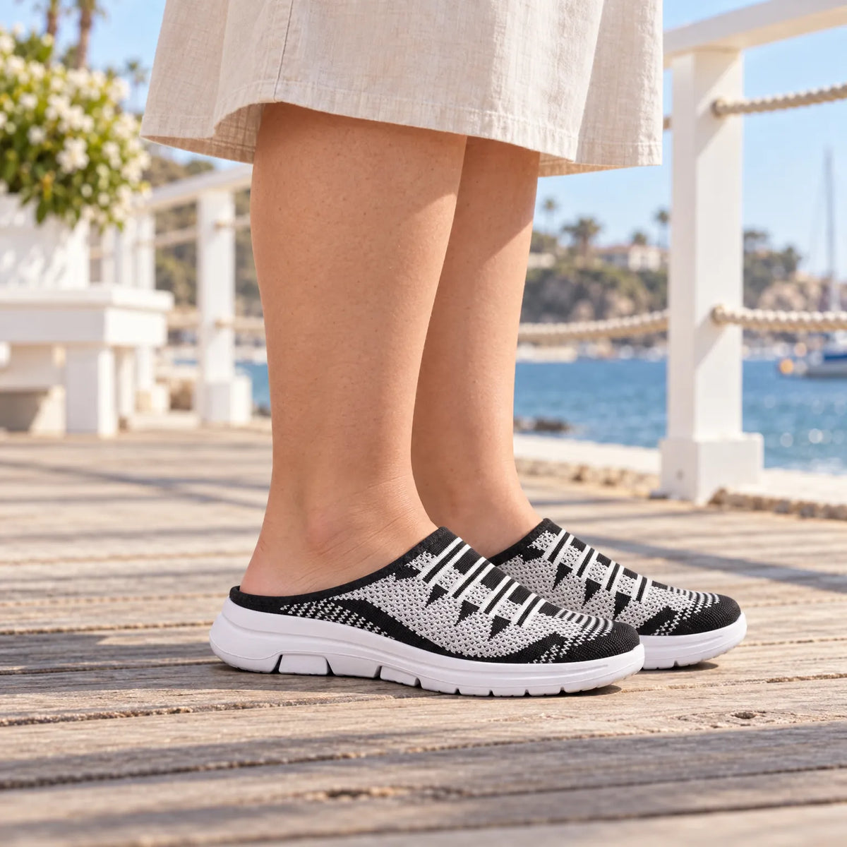 BreezeStep  - Backless Slip On Trainers Walking On The Beach