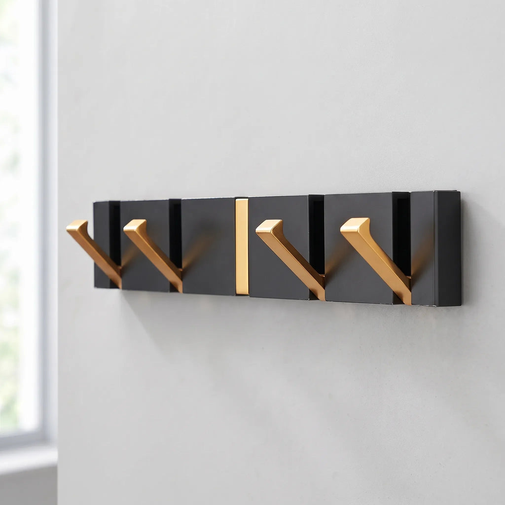 Fäldor - Black Coat Rack With Folding Hooks For Hanging Jackets