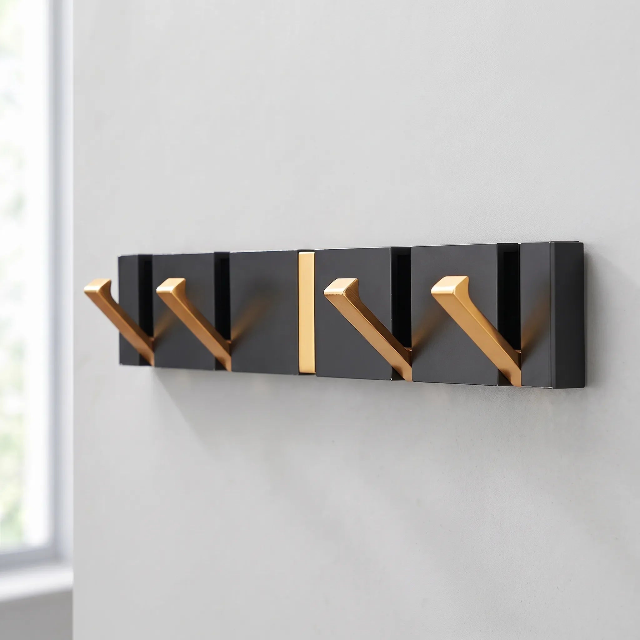 Fäldor - Black Coat Rack With Folding Hooks For Hanging Jackets