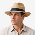 Havelio  - Wide Brimmed Panama Hat With Contrast Band Sun Shading