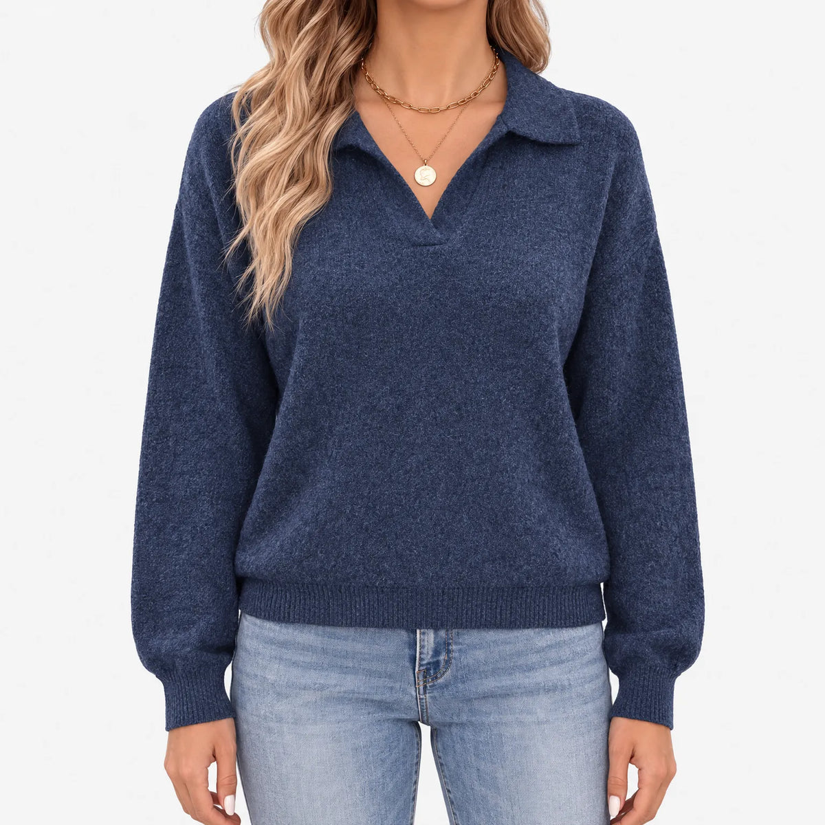 Marlowe  - Casual Polo Neck Sweatshirt Casual Layering