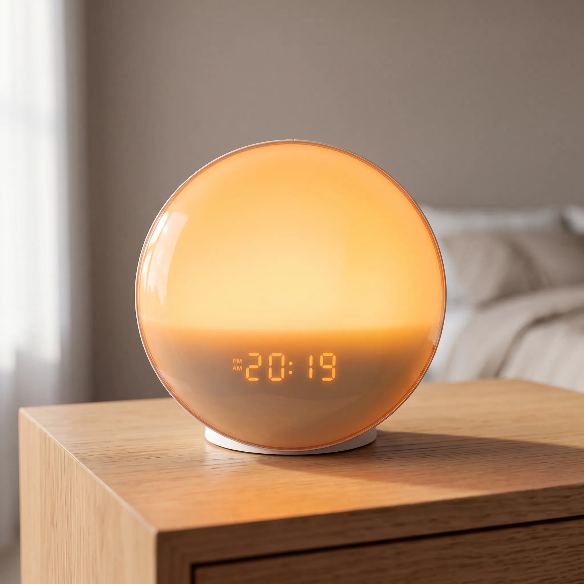 Solarix  - Round Sunrise Alarm Clock With Built-In Radio Wake Up To Light