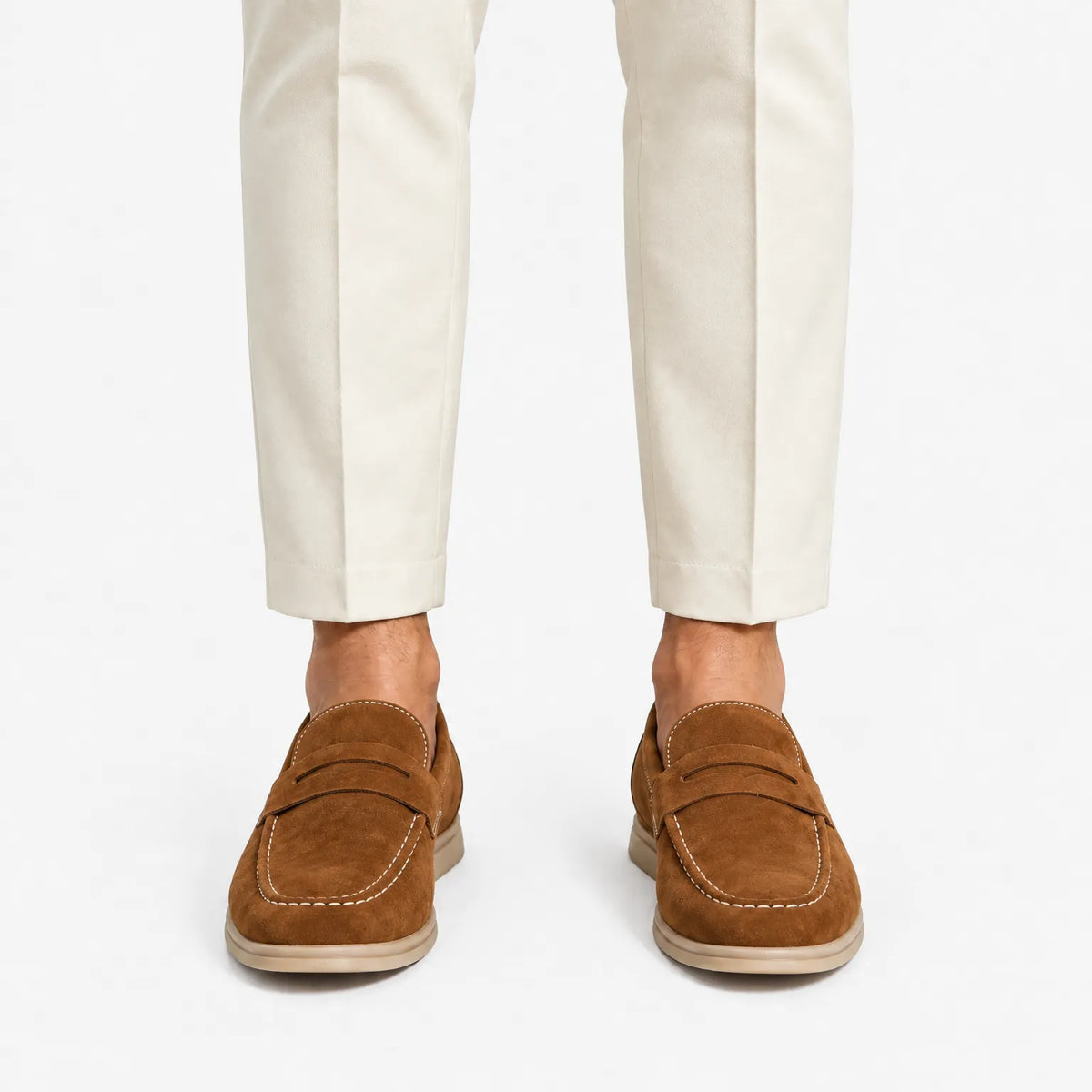 Vellorno  - Classic Penny Loafer With Moc Toe Stitching Everyday Smart Casual Wear