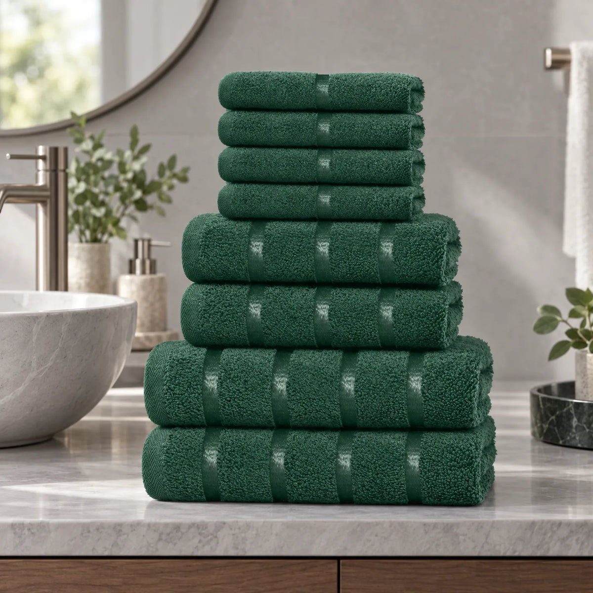 Velluto  - Eight-Piece Absorbent Bath Towel Set Drying Off After Bathing